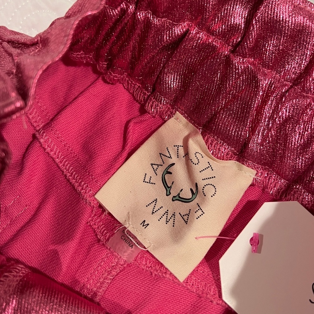 Fantastic Fawn metallic pink jean shorts - Picture 4 of 5